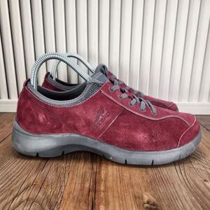 Dansko Elise Women Sz 6.5 EU 37 Maroon Red Suede Walking Nursing Sneakers Shoes